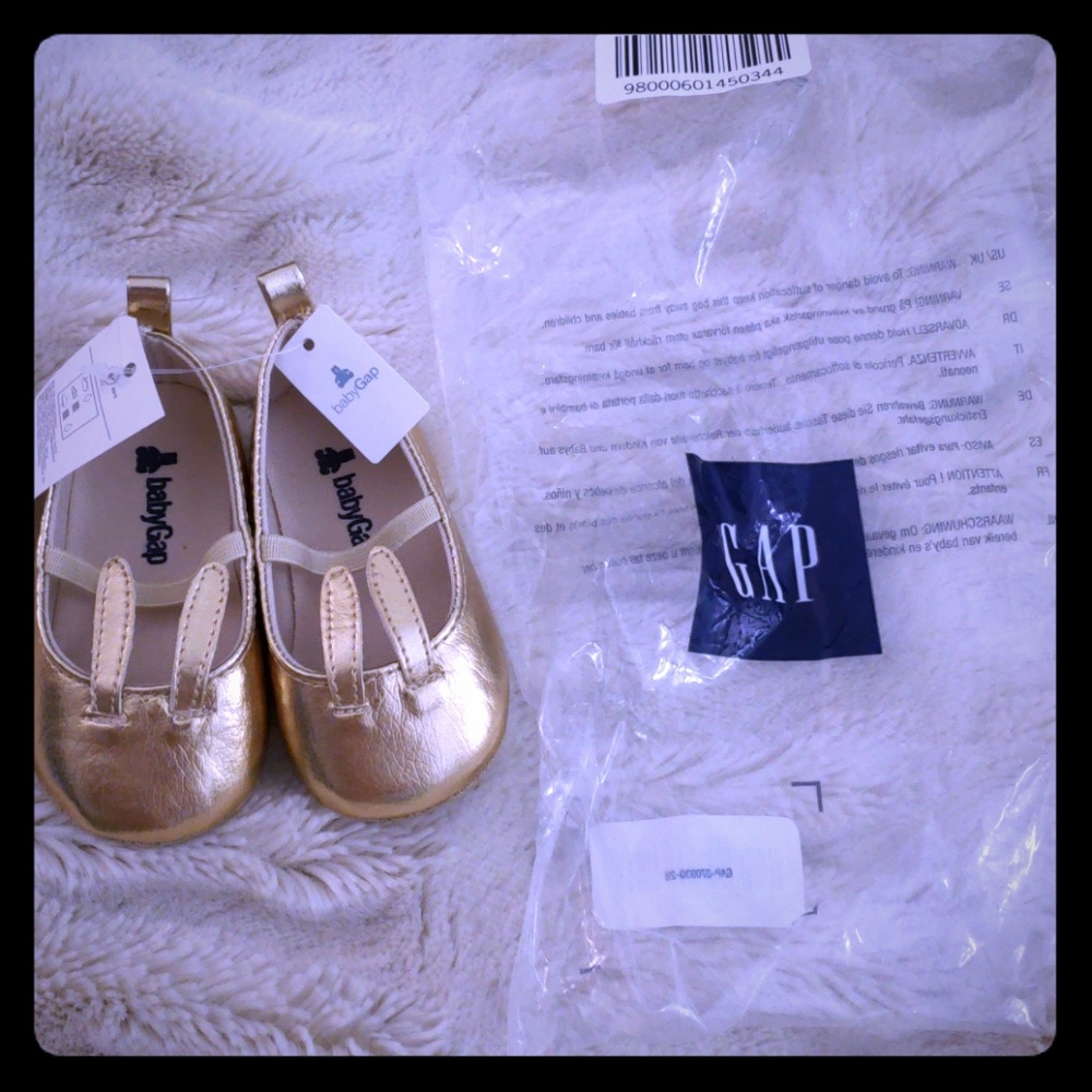 Baby Gap Gold Bunny Slip Ons
